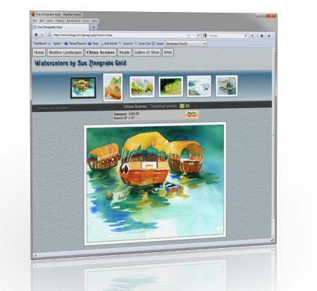 Artszg website screenshot