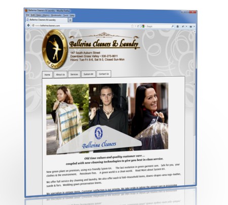 Ballerina Cleaners & Laundry website screenshot