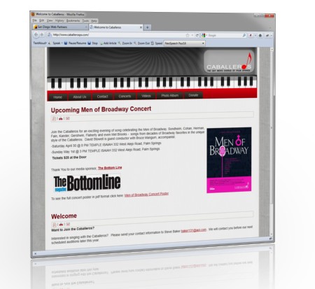 Caballeros website screenshot