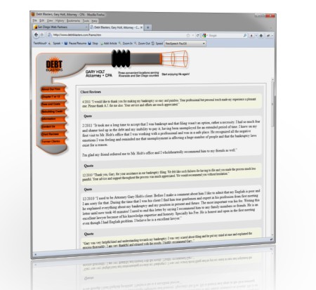 Debt Blasters website screenshot